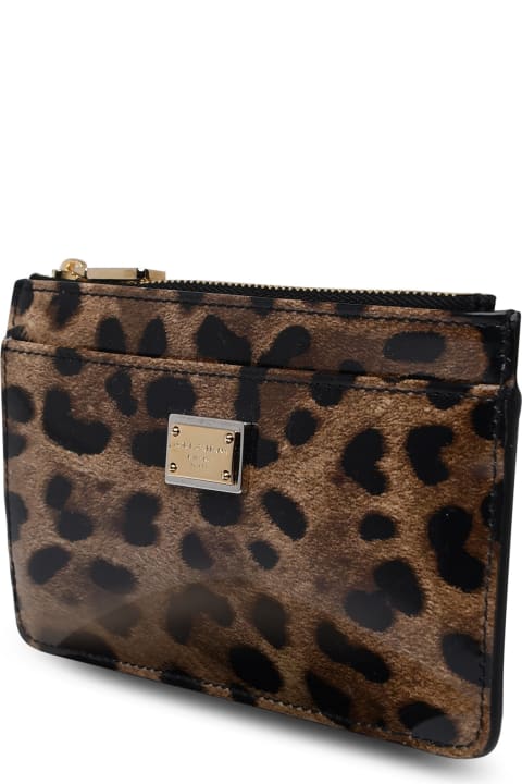 Leopard Print Shiny Leather Wallet