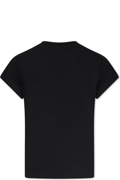 Balmain Clothing for Girls Balmain Black T-shirt For Girl With Logo