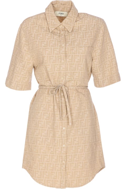 Fendi Clothing for Women Fendi Ff Logo Denim Dress