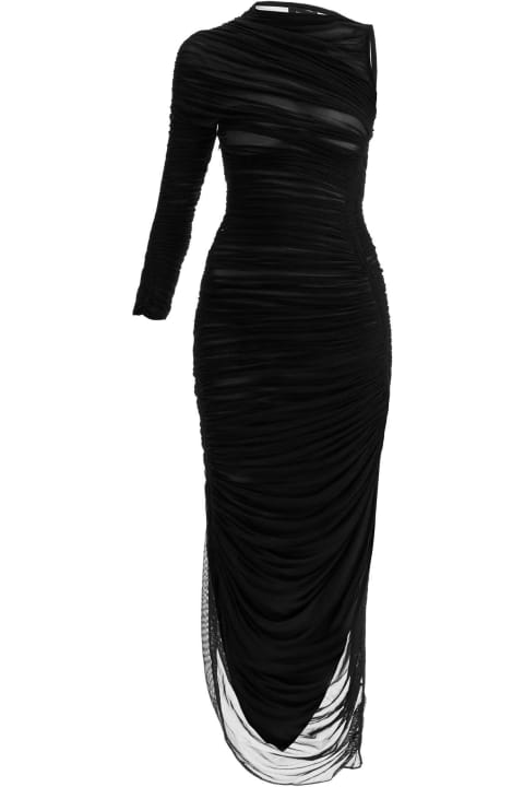 Mugler Dresses for Women Mugler Asymmetric Mesh Dress In Italian