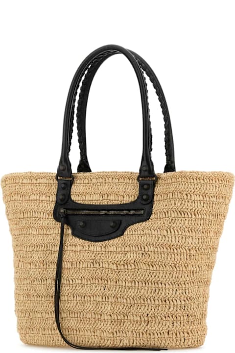 Balenciaga for Kids Balenciaga Raffia Medium Le City Shopping Bag