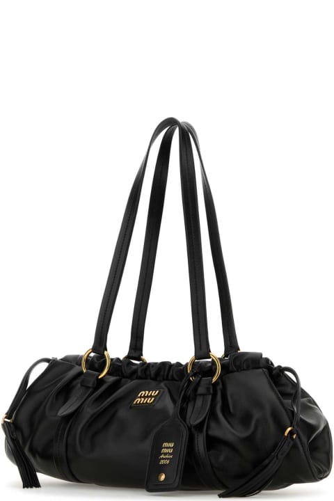 Miu Miu Bags for Women Miu Miu Black Leather Shoulder Bag