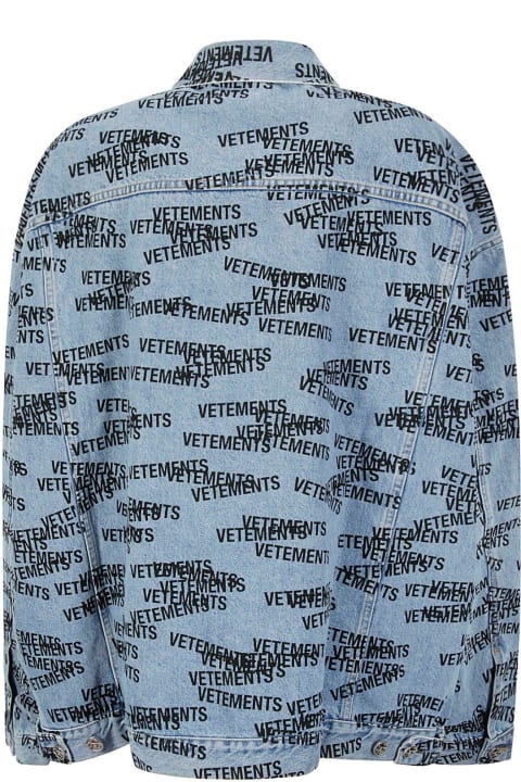 メンズ VETEMENTSのコート＆ジャケット VETEMENTS Logo Stamped Denim Jacket