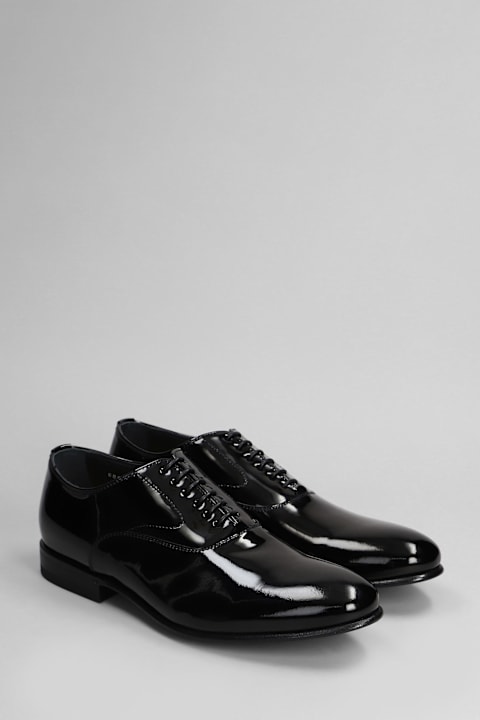 Green George Shoes for Men Green George Lace Up Shoes In Black Patent Leather