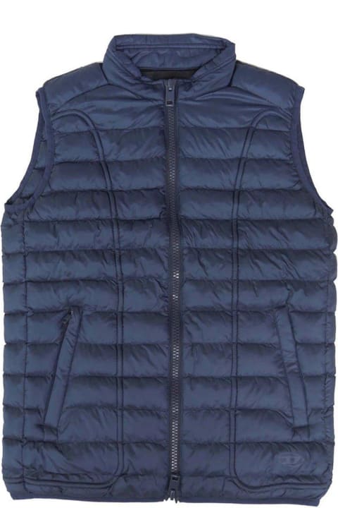 Diesel Coats & Jackets for Men Diesel W-hawkyl-sl Zip-up Quilted Gilet Vest