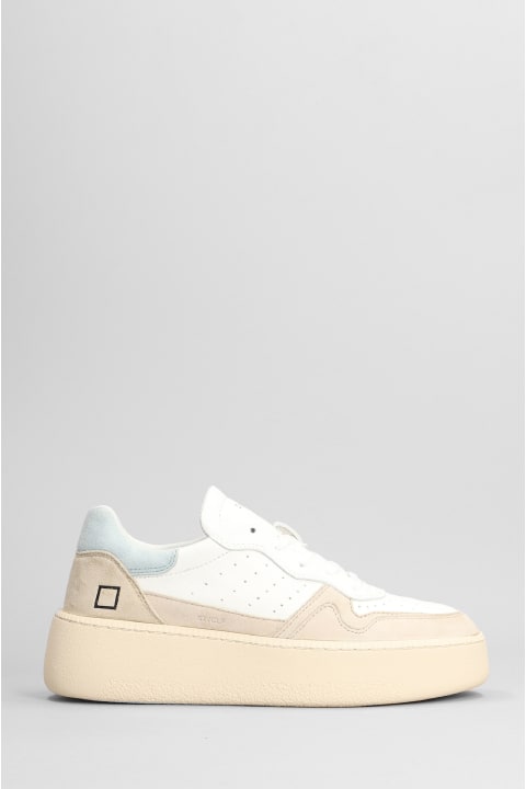 Step Sneakers In White Suede And Leather