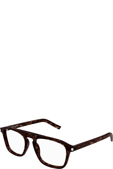 نظارات لـ القسم الرجالي Saint Laurent Eyewear Saint Laurent Sl 157 Linea Corner Angle 007 Havana Trasparent Glasses