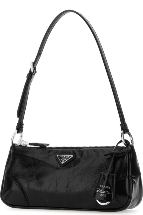 Totes for Women Prada Black Leather Re-edition 2002 Shoulder Bag