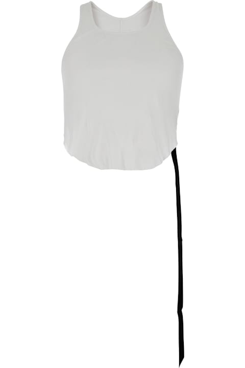 Topwear for Men DRKSHDW White Racerback Top With Oversize Band In Cotton Man