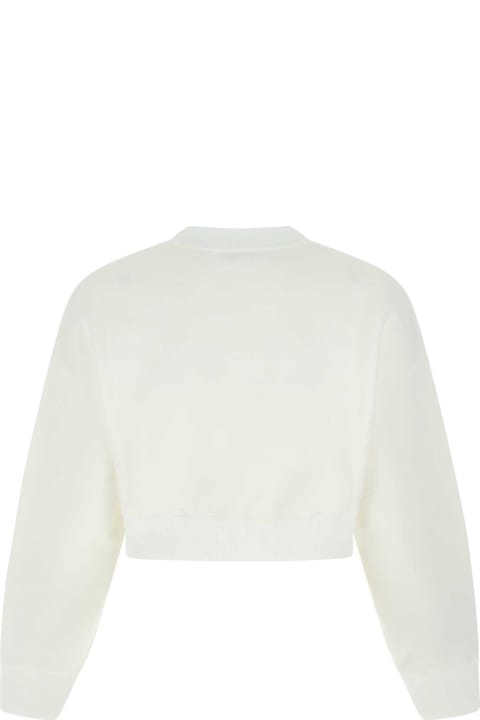 Alexander McQueen Women Alexander McQueen White Cotton Blend Sweatshirt