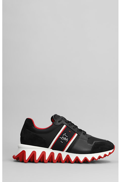 メンズ Christian Louboutinのシューズ Christian Louboutin Nastroshark Sneakers In Black Suede And Leather