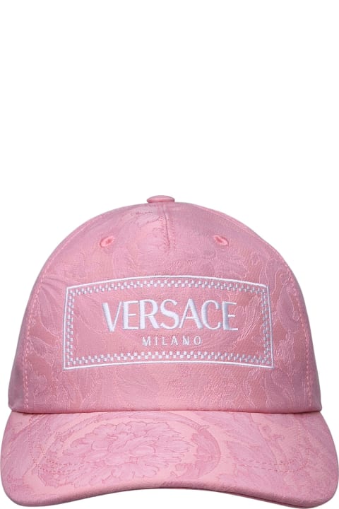 ウィメンズ 帽子 Versace Pink Cotton Hat
