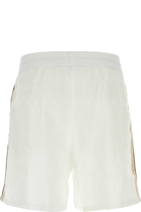 Fashion for Men Palm Angels White Linen Bermuda Shorts