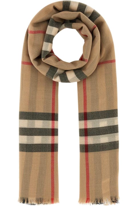Scarves for Men Burberry Embroidered Wool Scarf