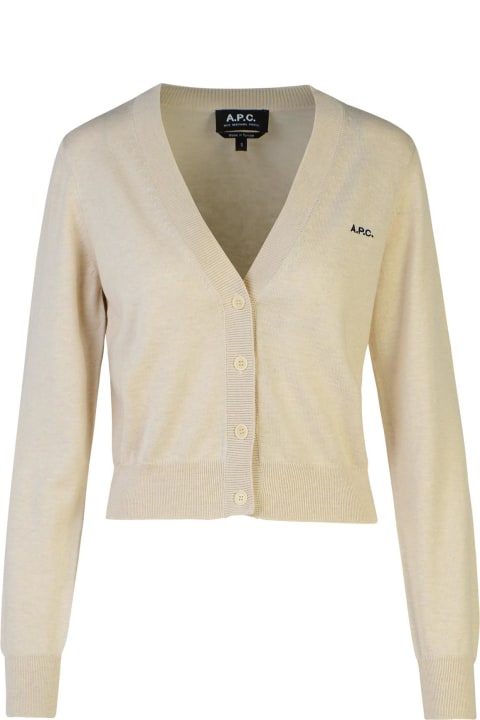 A.P.C. Sweaters for Women A.P.C. 'berenice' Beige Cotton Cardigan