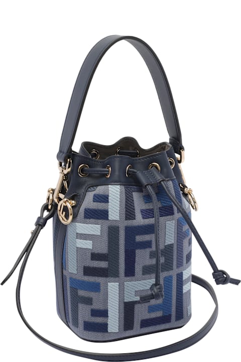 Fendi Totes for Women Fendi Mini Mon Tresor Denim Bucket Bag