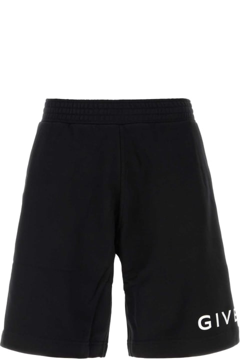 Pants for Men Givenchy Black Cotton Bermuda Shorts