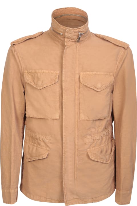 Original Vintage Style Clothing for Men Original Vintage Style Original Vintage Brown Cotton Zip Jacket