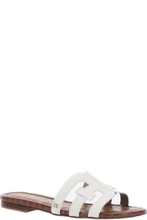 Sandals for Women Sam Edelman 'bay Slide' White Slip-on Sandals With Logo Detail In Leather Woman