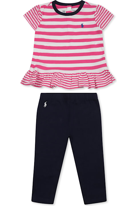 Homeware Ralph Lauren Multicolor Suit For Baby Girl With Horse