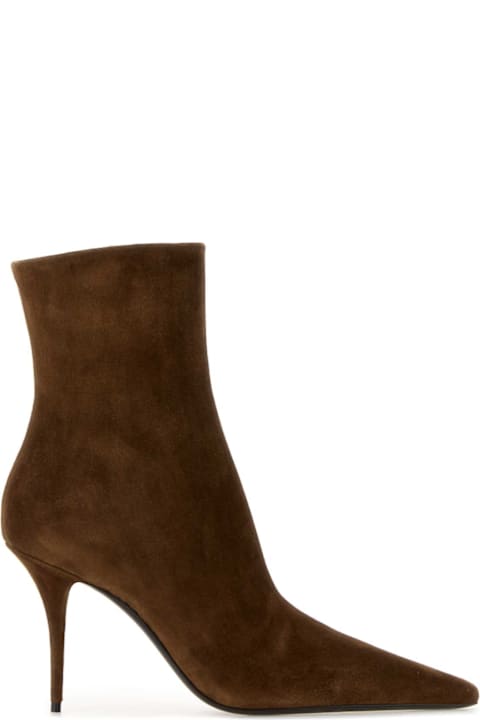Homeware Saint Laurent Brown Suede Ashley Ankle Boots