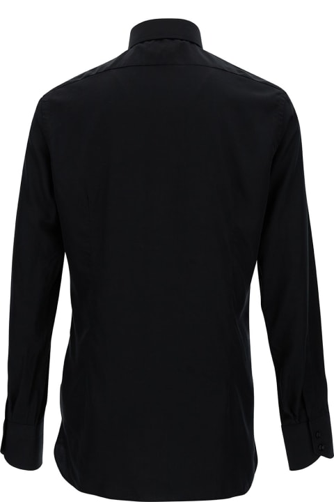 Tom Ford Clothing for Men Tom Ford Black Shirt With Pointed Collar In Silk Blend Man