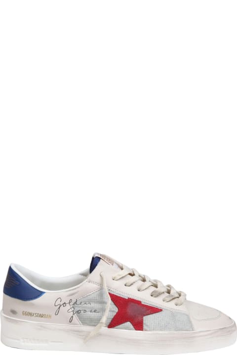 Fashion for Men Golden Goose Golden Goose Stardan Sneakers In Leather And Fabric Color White/blue/red