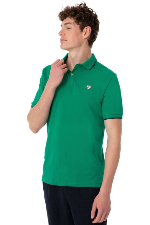 Homeware MC2 Saint Barth Green Piquet Polo With St. Barth Logo