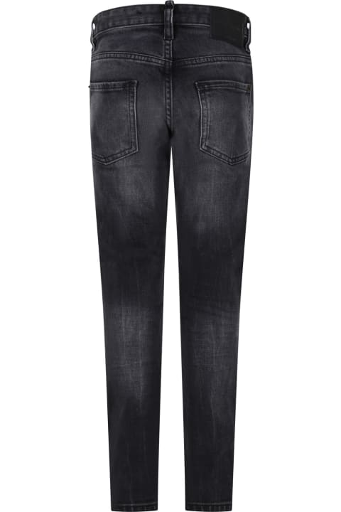 Dsquared2 for Kids Dsquared2 Black Jeans For Boy With Logo