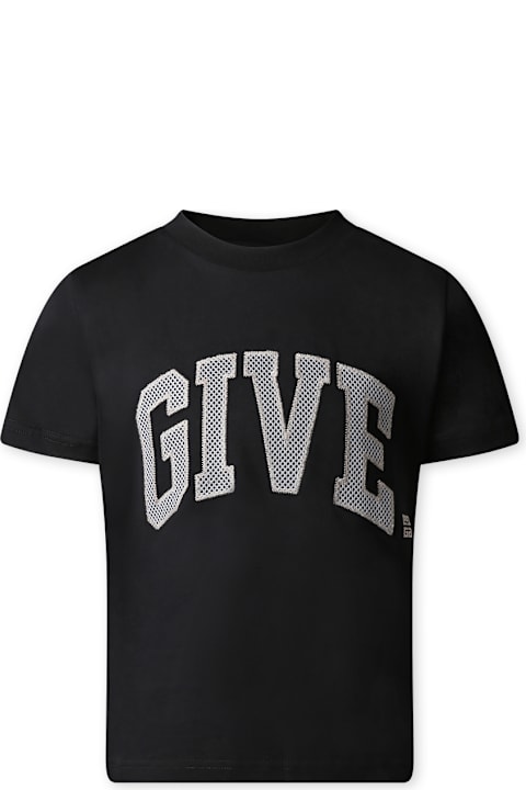 Homeware Givenchy Black T-shirt For Boy With Logo