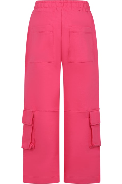MSGM Bottoms for Girls MSGM Fuchsia Trousers For Girl With Logo