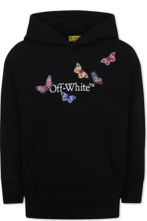 Off-White Sweaters & Sweatshirts for Girls Off-White Black Sweatshirt For Girl With Logo