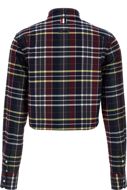 Thom Browne Topwear for Women Thom Browne Tartan Cropped Shirt