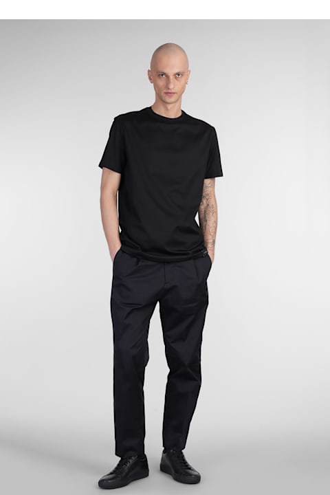 Low Brand ملابس علوية لـ القسم الرجالي Low Brand B134 Basic T-shirt In Black Cotton