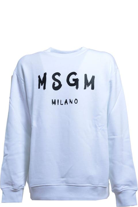 Sweaters & Sweatshirts for Boys MSGM Logo Printed Crewneck Sweatshirt