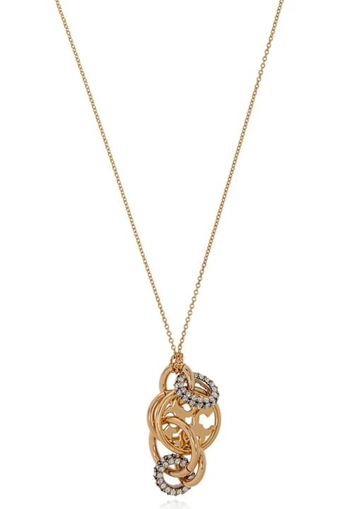 Tory Burch Necklaces for Women Tory Burch Miller Pavé Interlocking Pendant Necklace