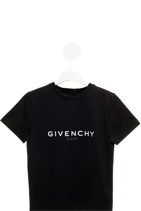 Black Jersey T-shirt With Logo Givenchy Kids Boy