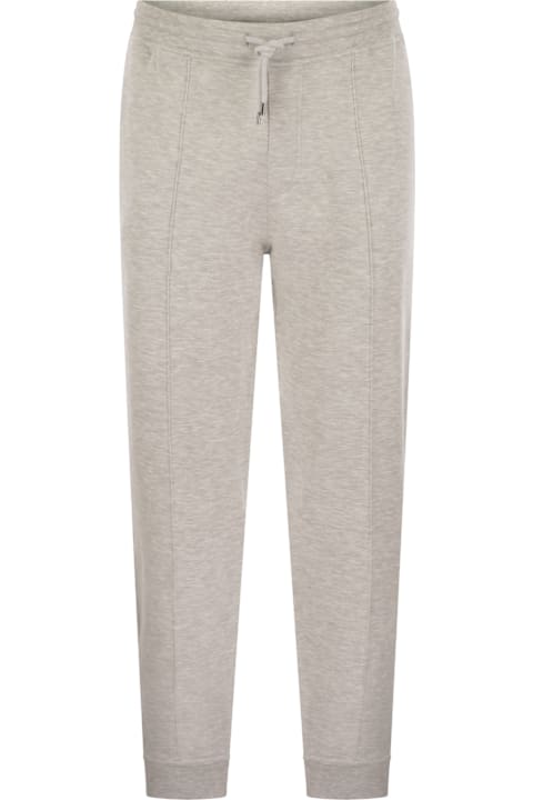 Homeware Brunello Cucinelli Pearl Grey Cotton Fleece Trousers