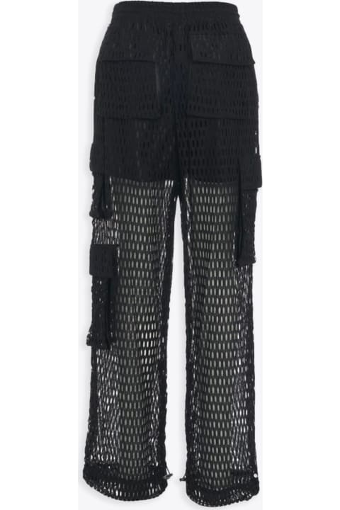 Khrisjoy Clothing for Women Khrisjoy Pants Multipocket Mesh Black mesh cargo pant - Pants Multipocket Mesh