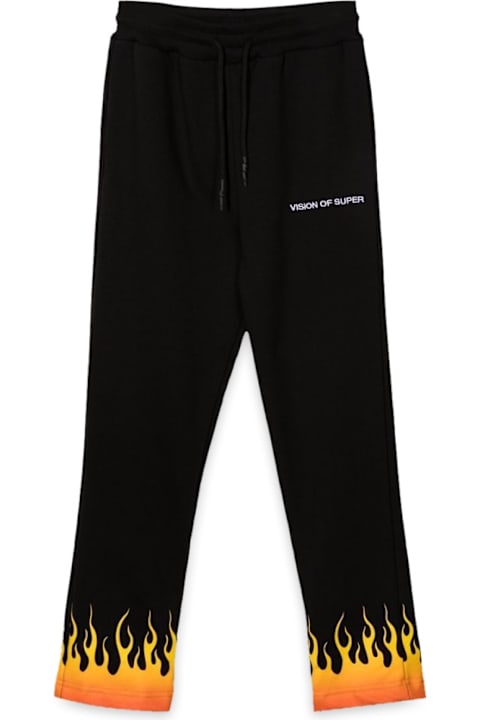 أدوات منزلية Vision of Super Black Pants With Red Shaded Flames