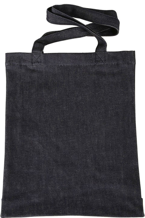 Bags for Men A.P.C. Logo Printed Denim Tote Bag
