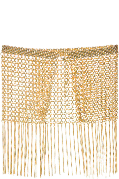 Silvia Gnecchi Woman's Chain Miniskirt With Fringes