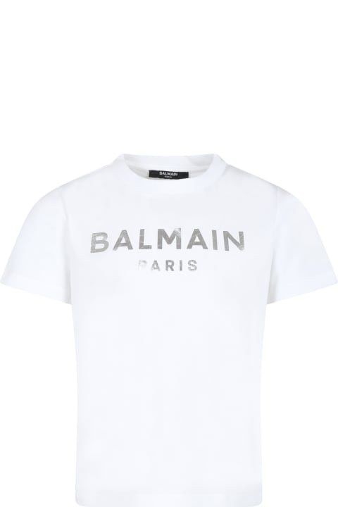 Balmain T-Shirts & Polo Shirts for Boys Balmain White T-shirt For Boy With Logo