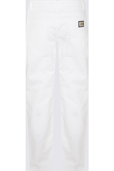 Pants & Shorts for Women Dolce & Gabbana White Cotton Blend Jeans