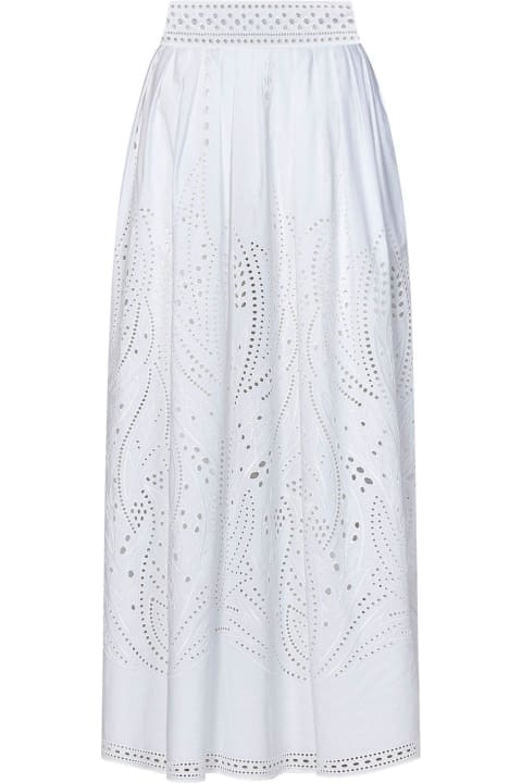 ウィメンズ Alberta Ferrettiのスカート Alberta Ferretti Lace-detail High Waist Maxi Skirt