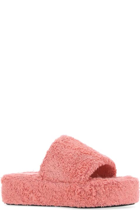 Balenciaga for Women Balenciaga Pink Terry Fabric Rise Slippers