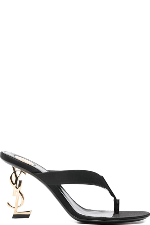 Saint Laurent Opyum Satin Thong Sandals