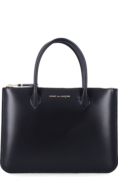 インテリア Comme des Garçons Wallet Comme Des Garçons Wallet Black Leather Wallet Bag With Handles