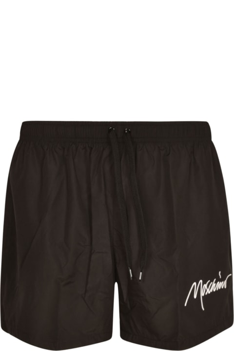 Moschino Swimwear for Men Moschino Drawstring Waist Logo Swim Shorts