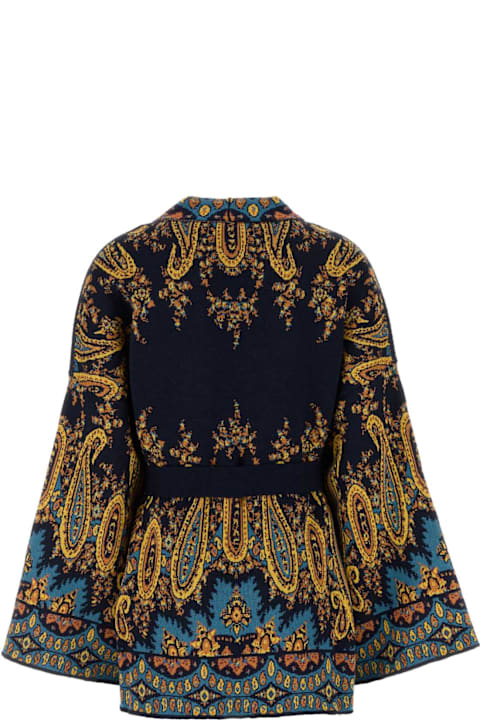 Etro سترات صوف وبدل رياضية لـ السيدات Etro Embroidered Cotton Blend Cardigan
